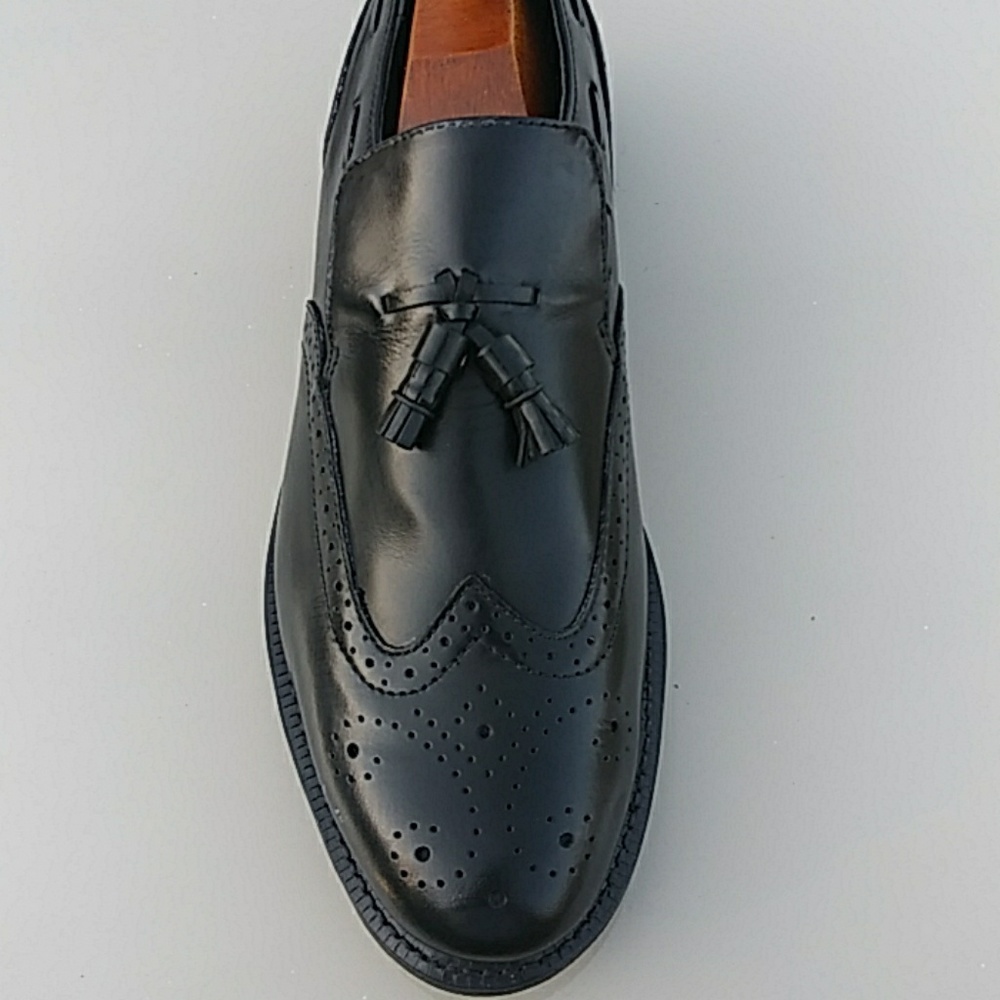 Calfskin Full Wing-Tip Brogue Tassel Loafer Oxford - Picture 6 of 8